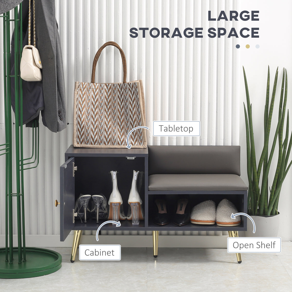 HOMCOM Shoe Storage Unit in Grey