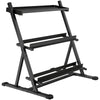 SPORTNOW 3-Tier Adjustable Dumbbell Rack, Heavy-Duty Weight Rack for Dumbbells, Kettlebells and Multiple Balls, Space-Saving Weight Storage Stand for Home Gym, 200 KG Capacity