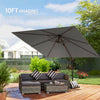 Outsunny 3 x 3 m Cantilever Parasol, Square Patio Umbrella with Crank Handle, Cross Base, Tilt, 360Â° Rotation, Dark Grey