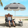 Outsunny Beach Umbrella Portable with Sand Anchor, Carry Bag, Adjustable Height & Tilt, UPF50+ UV Protection, Grey