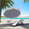 Outsunny 1.7 m Beach Umbrella with Sand Anchor, 30Â° Tilting Fringed Beach Garden Parasol with Adjustable Height, Blue