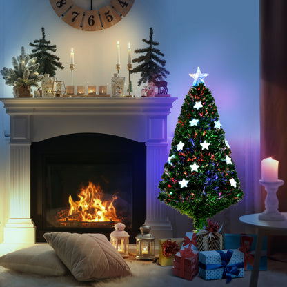HOMCOM 4FT Prelit Artificial Christmas Tree in Green