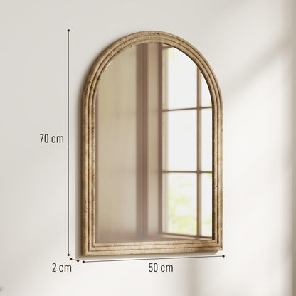 HOMCOM Modern Wall-Mounted Mirror in Brown