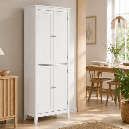 HOMCOM 170 cm Tall Bathroom Storage Cabinet, Freestanding Narrow Bathroom Cabinet with Adjustable Shelves for Laundry Room