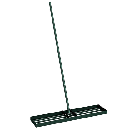Outsunny Lawn Levelling Rake, 113 x 26 cm Lawn Leveller Lute with 169 cm Handle for Grass Soil Sand Yard Golf Course