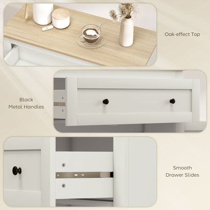 HOMCOM Sideboard Storage Cabinet, Modern Kitchen Cupboard with Adjustable Shelf, Drawer and Double Doors, Cream White