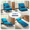 HOMCOM 4-in-1 Faux Suede Chair Bed - Blue