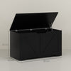 HOMCOM 100L Home Storage Box, with Safety Hinges - Black Wood-Effect