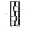 HOMCOM 8-Tier Freestanding Bookcase w/ Melamine Surface Anti-Tipping Foot Pads Home Display Storage Grid Stand Bedroom Living Room Furniture Modern Style - Black