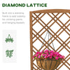 Outsunny Garden Planter with Trellis, Wooden Raised Bed for Garden with Lattice Trellis for Vegetables, Herbs and Flowers, Brown