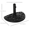 Outsunny 9kg Cement Concrete Half Round Parasol Base Umbrella Stand Garden Outdoor Accessories - Adjustable Coupler Suitable Umbrella Rod: Î¦3.5cm, Î¦3.8cm, Î¦4.8cm