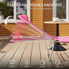 Outsunny Folding Sun Lounger with Head Pillow - Pink