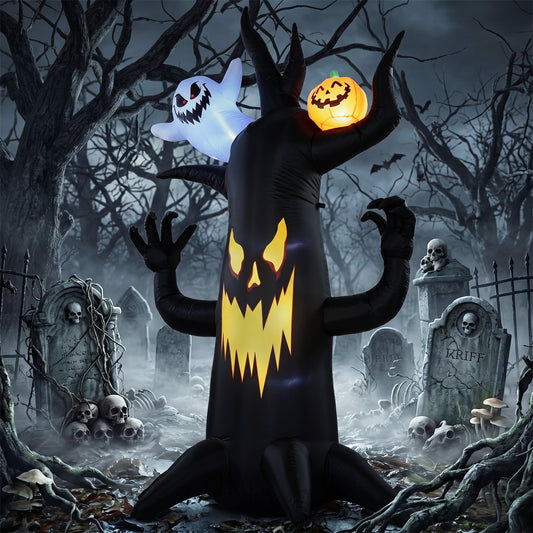 Outsunny 8 FT Halloween Inflatable Spooky Tree in Black