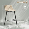 HOMCOM Bar Stools Set of 2, PU Leather Dining Stools with Backrest, Footrest, for Kitchen, Counter, Breakfast Bar, Light Brown