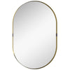 HOMCOM Wall Mirror, Bathroom Mirror with Elevated Aluminium Alloy Frame, 60 x 90 cm, Gold Tone