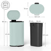 HOMCOM 30 L Modern Curved Kitchen Bin - Green