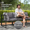 Outsunny Three-Piece L Shaped Garden Furniture Set with Cushions - Grey