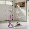 AIYAPLAY Electric Scooter for Kids Aged 4-7 Years, with Flashing LED Lights, Rear Auxiliary Wheels, Purple