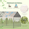 PawHut Metal Rabbit Run Playpen, Guinea Pig Cage, 220 x 103 x 103cm, Beige