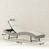 Outsunny Rattan Sun Lounger, Garden Recliner with 5 Position Adjustable Back, S Shaped Texteline Seat, Headrest, Cream White