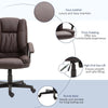 HOMCOM Office Chair, Computer Desk Chair, PU Leather Mid Back Executive Chair with Adjustable Height and Swivel Rolling Wheels for Home Study, Brown
