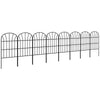 Outsunny Metal Decorative Outdoor Picket Fence Panels Set of 8, Black