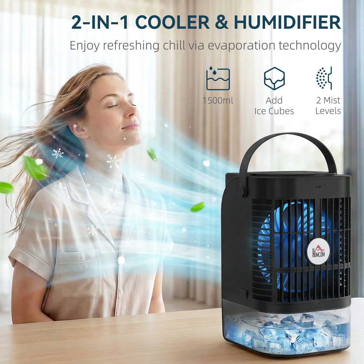 HOMCOM Portable Air Conditioner in Black
