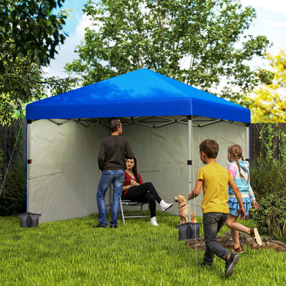 خيمة خارجية من Outsunny قابلة للطي، مقاس 3 × 3 (م)، حماية من الشمس UPF 30+ مع جدارين جانبيين، وحقائب أوزان للأرجل وحقيبة بعجلات، ارتفاع قابل للتعديل، مظلة للحفلات والفعاليات للحديقة والفناء، أزرق