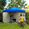 Outsunny 3 x 3 (M) Pop Up Gazebo, UPF 30+ with 2 Sidewalls, Leg Weight Bags and Wheeled Bag, Height Adjustable Party Tent Event Shelter for Garden, Patio, Blue