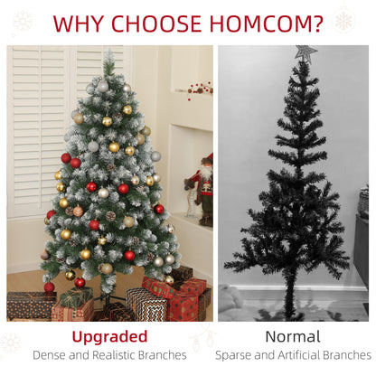 HOMCOM 5ft Snow-Dipped Artificial Pine Christmas Tree in Green