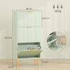 HOMCOM Elegant Three-Drawer Shoe Cabinet - Light Green