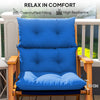Outsunny Set of 2 Rocking Chair Padded Seat Cushions - Blue