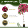 HOMCOM Artificial Plants Murraya, 120 cm Artificial Blossom, Fake Plants in Pot, Large Red Artificial Tree with Flowers for Home House Office Garden Decoration (2 Pack)