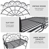 Outsunny Metal Garden Bench Loveseat with Slatted Seat, Black