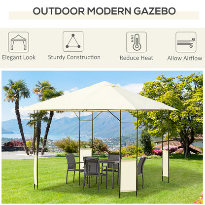 Outsunny 3 x 3 Meters Patio Garden Metal Gazebo in Cream White