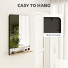 HOMCOM Wall Mirror with Wood Shelf - Black