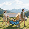 Outsunny 90L Festival Trolley on Wheels, Folding Camping Trolley Cart with Adjustable Handle, Portable for Outdoor, Garden, Shopping, Fishing, Blue