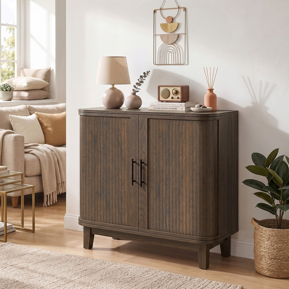 HOMCOM Sideboard Buffet Cabinet in Dark Walnut