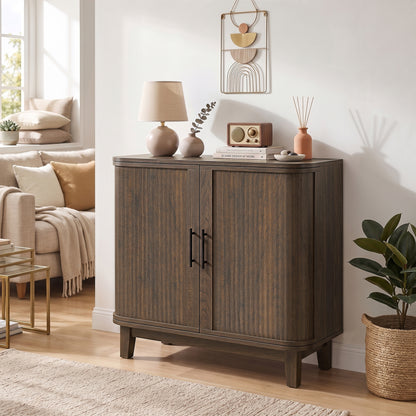HOMCOM Sideboard Buffet Cabinet in Dark Walnut