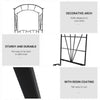 Outsunny Garden Bench, 2 Seater Outdoor Patio Bench, Metal Garden Loveseat with Arch for Vines and Climbing Plants, Black