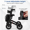 Walker for Seniors with Seat Folding Rollator Walker with Pneumatic Tires-Black