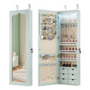 Wall Mounted Jewellery Armoire with LED Light-Green