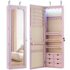 Wall Mounted Jewellery Armoire with LED Light-Pink