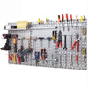 Wall-Mounted Pegboard Tool Organizing Kit with 28 PCS Hanging Accessories-Silver