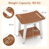 Waterproof Shower Bench Seat HIPS Shower Stool with Handle-Brown
