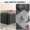 Outsunny Vinyl Raised Garden Bed Kit, 2 x 2 x 1ft Modular Elevated Garden Box with Slotting Legs and Open Bottom, Dark Grey