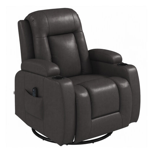 HOMCOM PU Leather Recliner Chair in Dark Brown