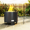 Outsunny Smokeless Steel Fire Pit, with Poker - Grey