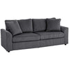HOMCOM Modern 3 Seater Sofa with Spring Cushion, 212 cm Fabric Jumbo Cord Sofa Couch with 2 Scatter Cushions, Upholstered Corduroy Settee for Living Room, Bedroom, Home Office, Grey