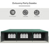 Outsunny 9 x 3 m Party Tent Gazebo Marquee Outdoor Patio Canopy Shelter with Windows and Side Panels Green
